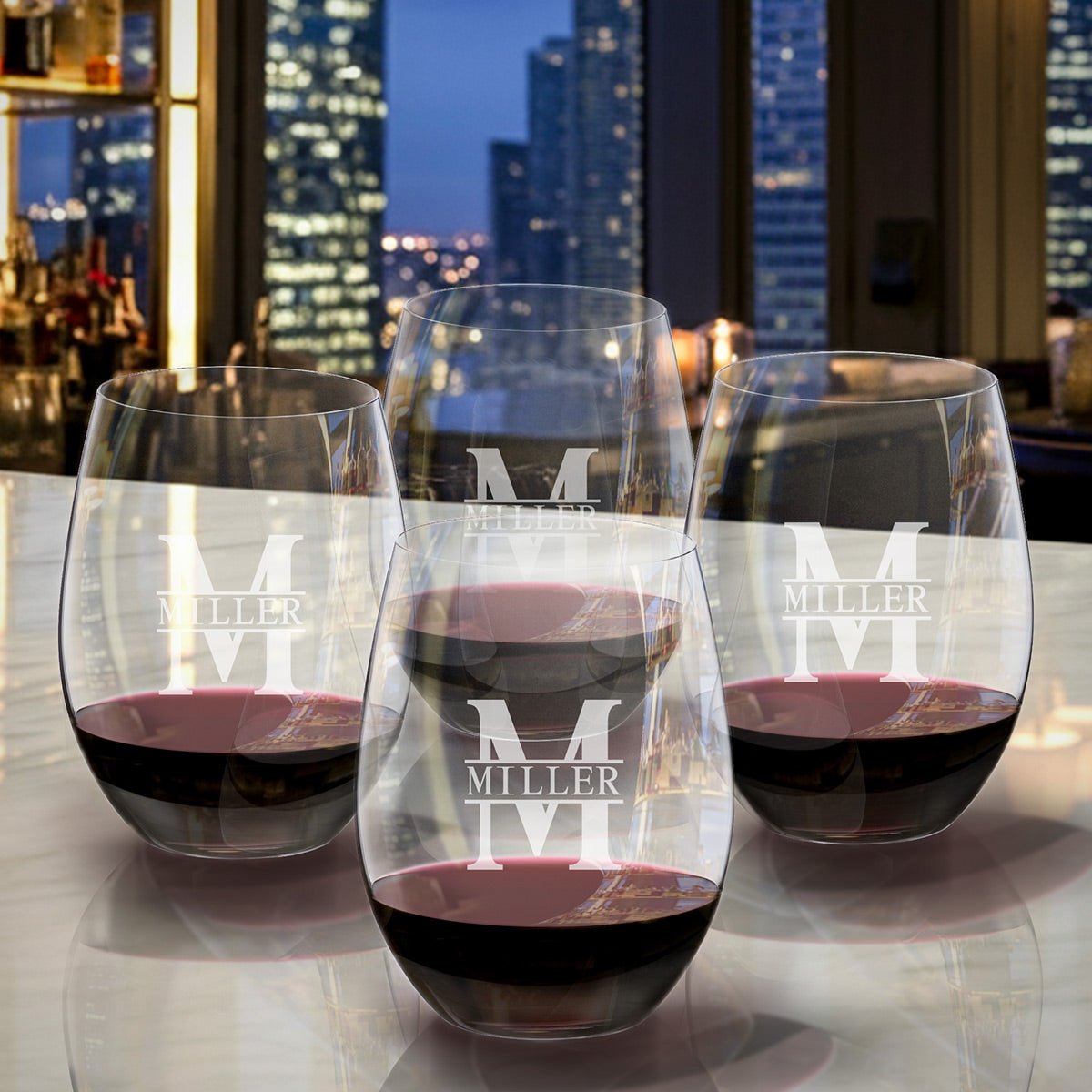 Personalized Riedel Wine Glasses, Cabernet/Red Wine - Set of 4