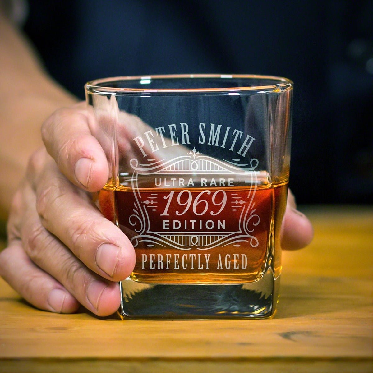 Personalized Square Whiskey Glass