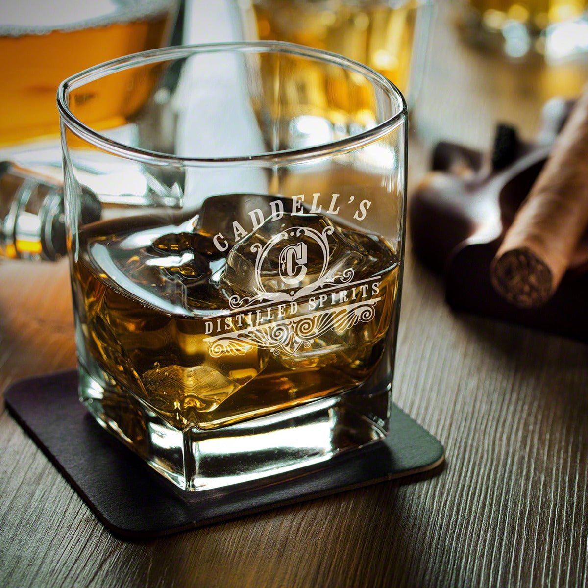 Personalized Square Whiskey Glass