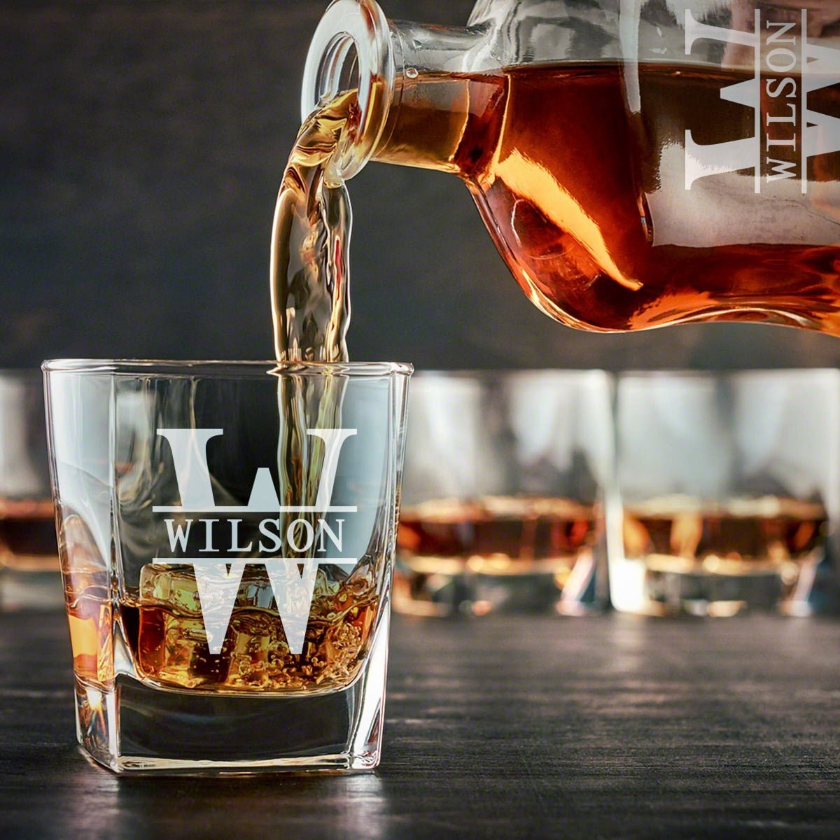 Personalized Square Whiskey Glass