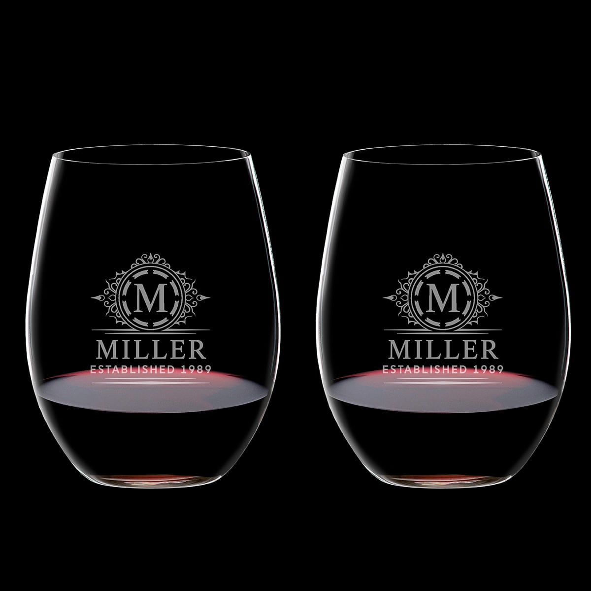 Personalized Stemless Riedel Wine Glasses, Cabernet/Merlot - Set of 2