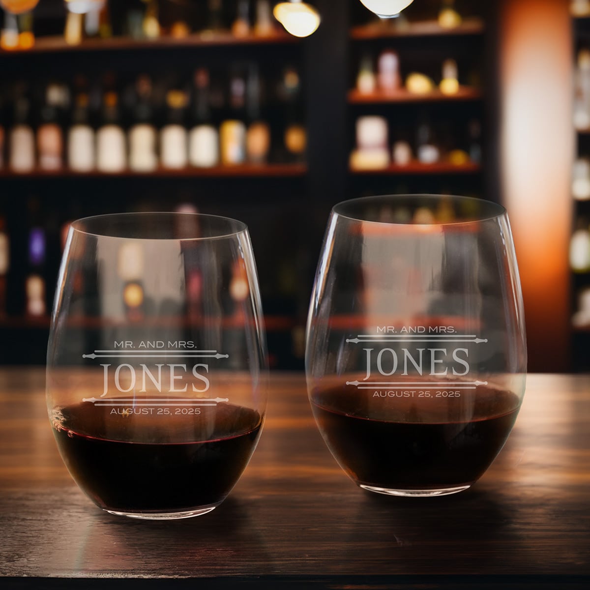 Personalized Stemless Riedel Wine Glasses, Cabernet/Merlot - Set of 2