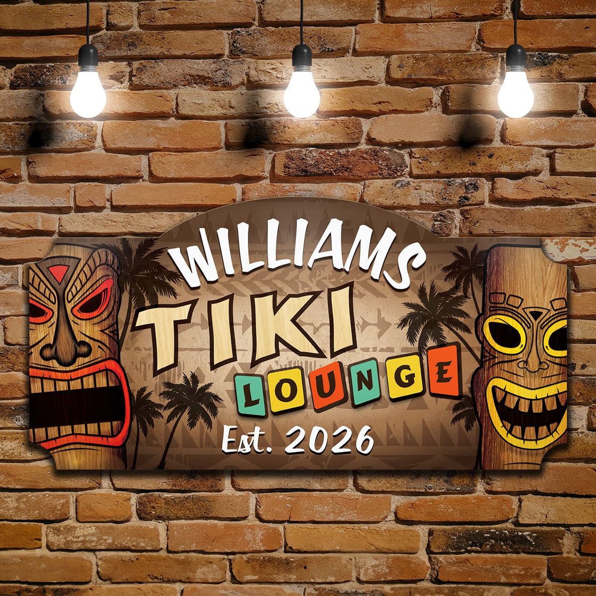 Personalized Tiki Lounge Tiki Bar Sign