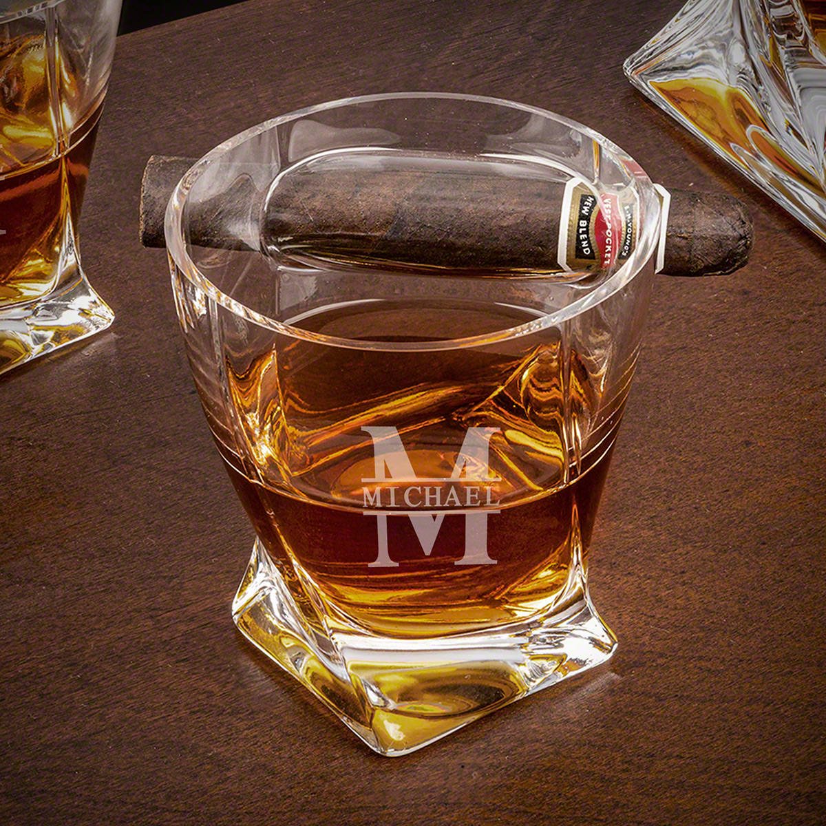 Personalized Twist Whiskey Cigar Glass