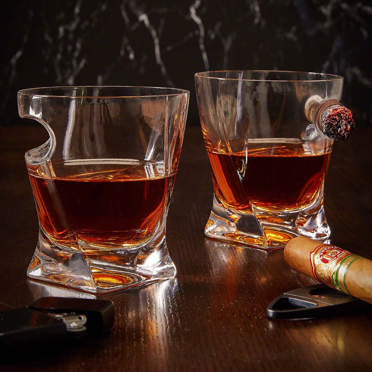 Personalized Twist Whiskey Cigar Glass