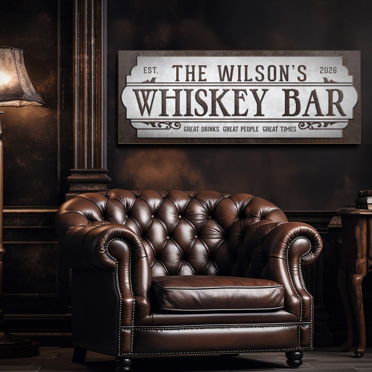 Personalized Vintage Whiskey Bar Sign