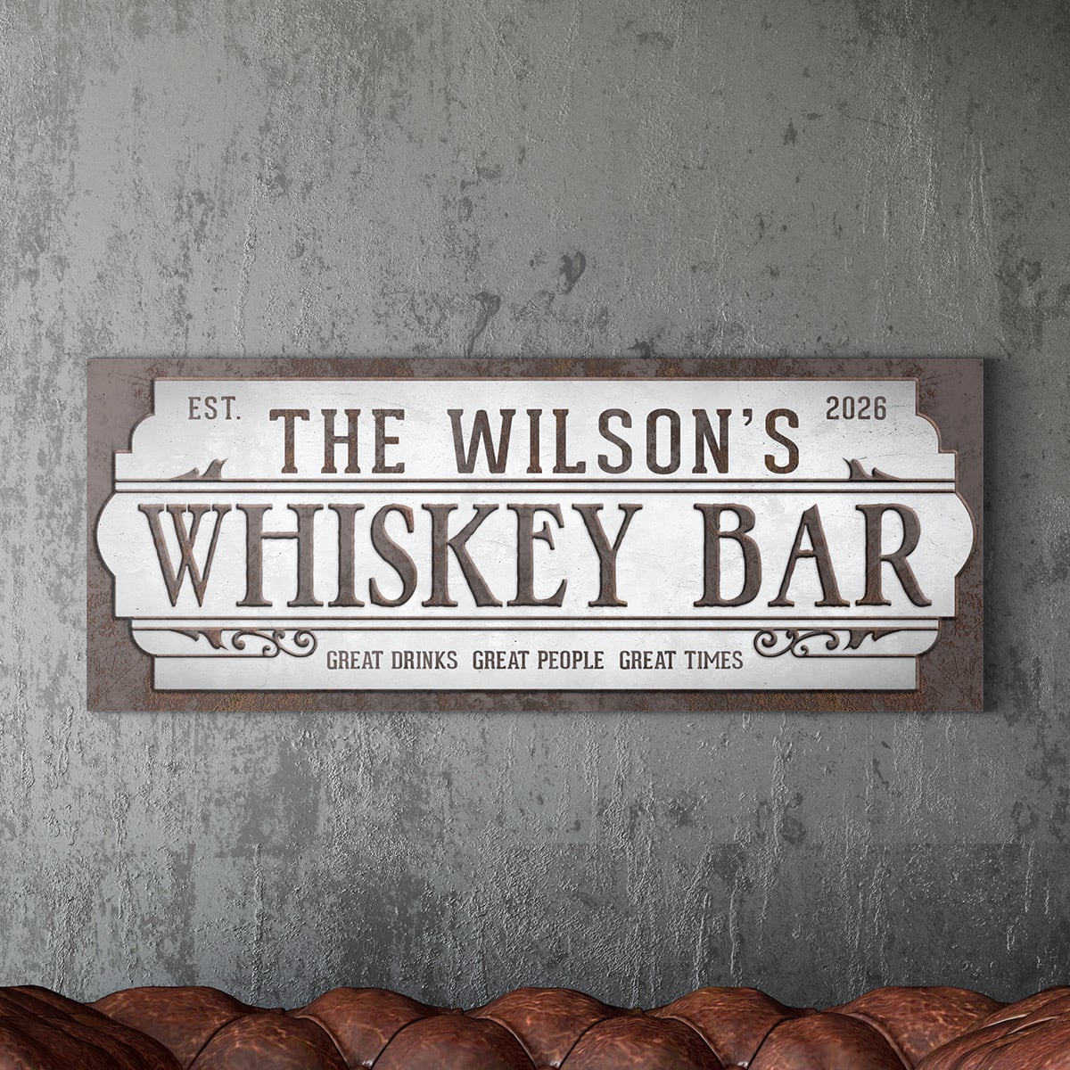 Personalized Vintage Whiskey Bar Sign