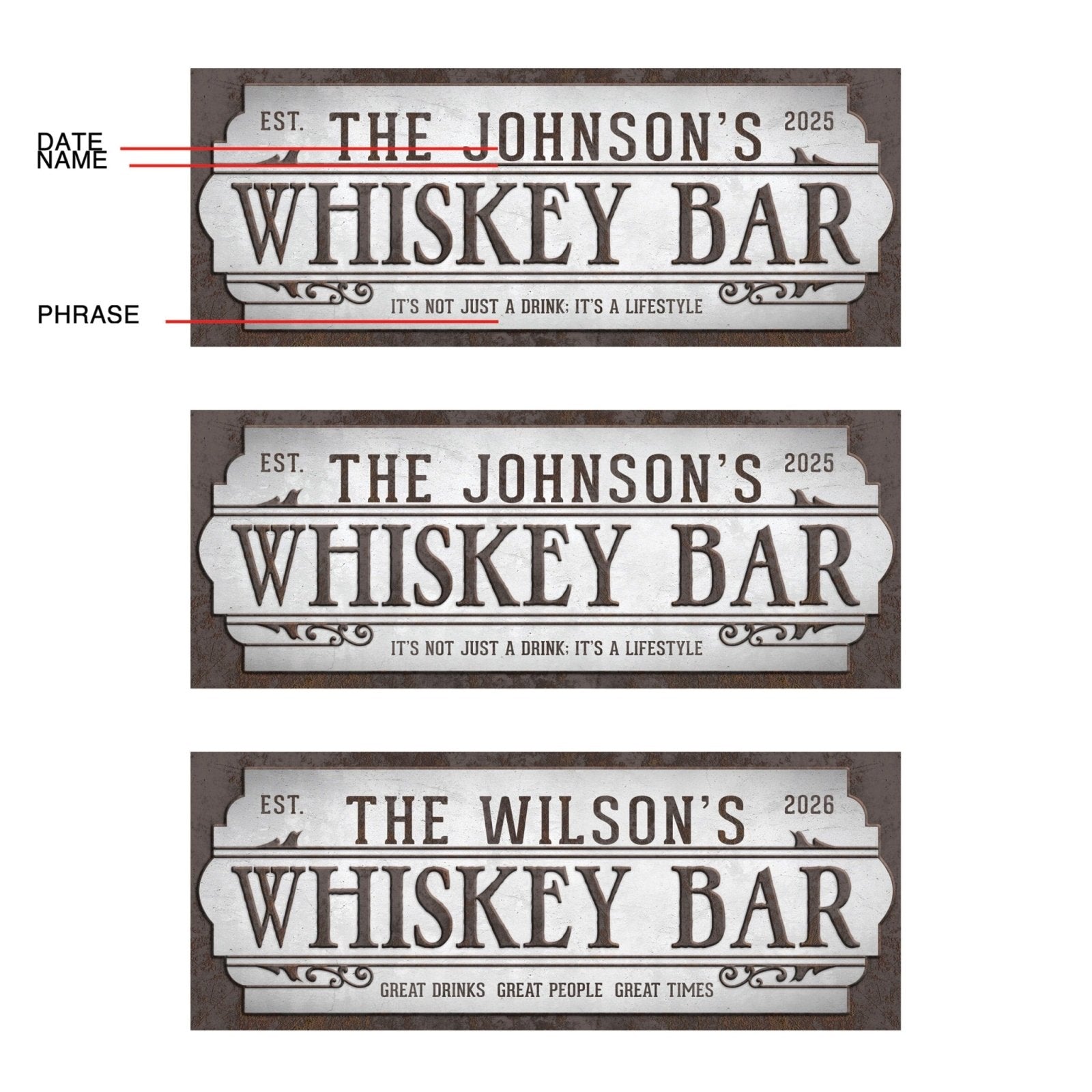 Personalized Vintage Whiskey Bar Sign