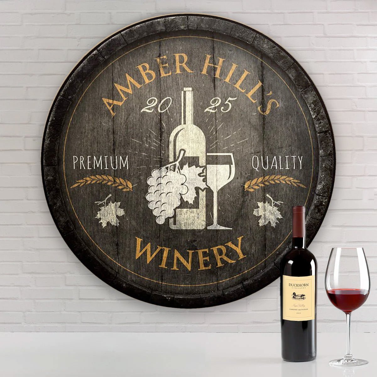 Personalized Vintage Winery Sign - Fruit of the Wine