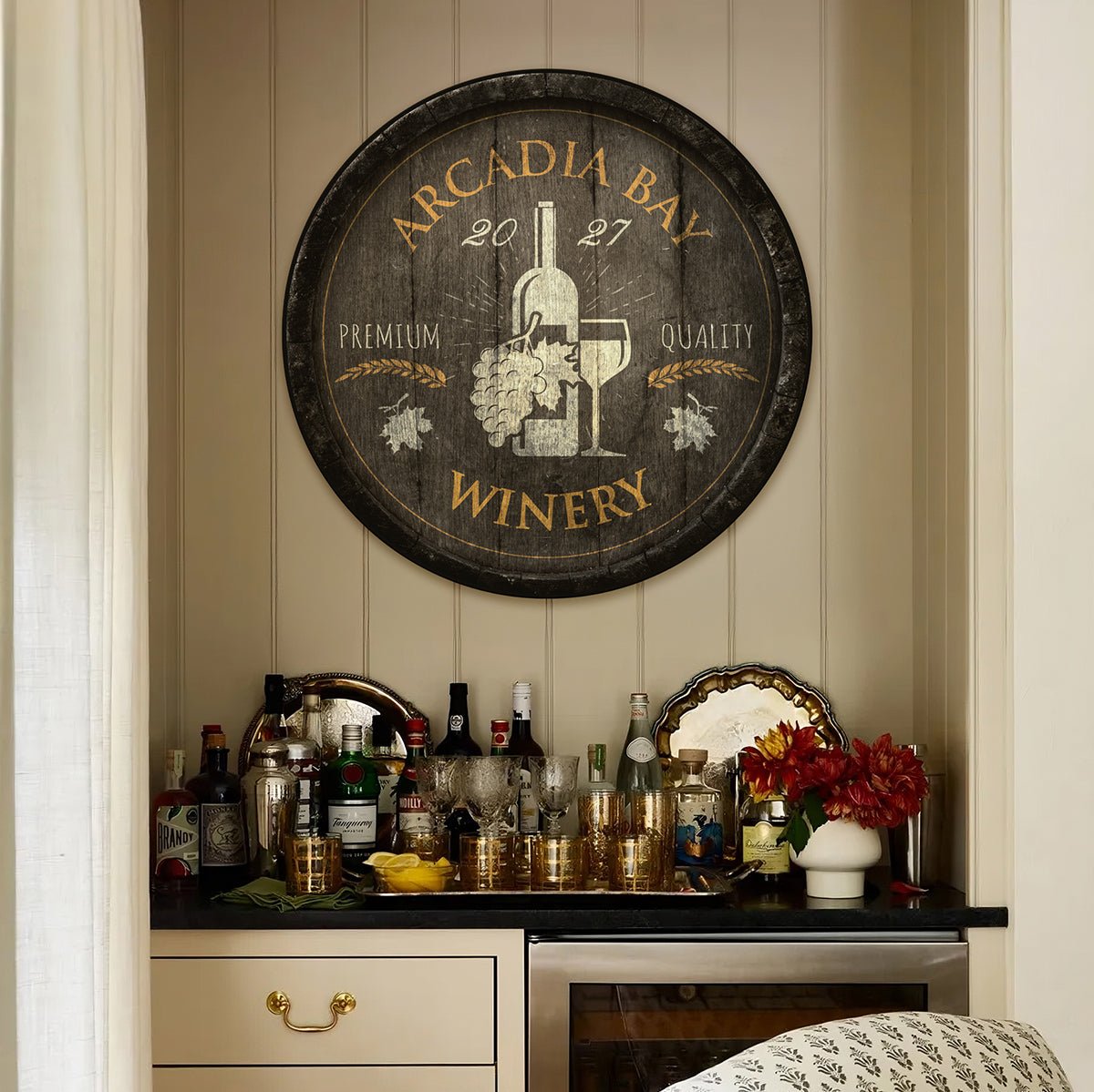 Personalized Vintage Winery Sign - Fruit of the Wine