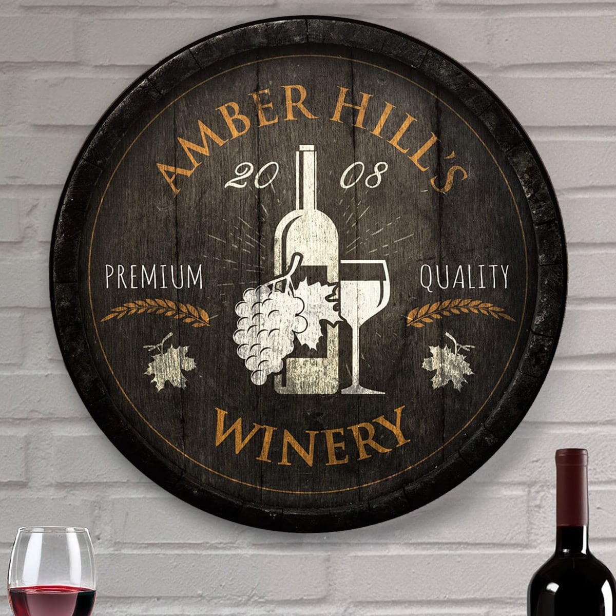 Personalized Vintage Winery Sign - Fruit of the Wine