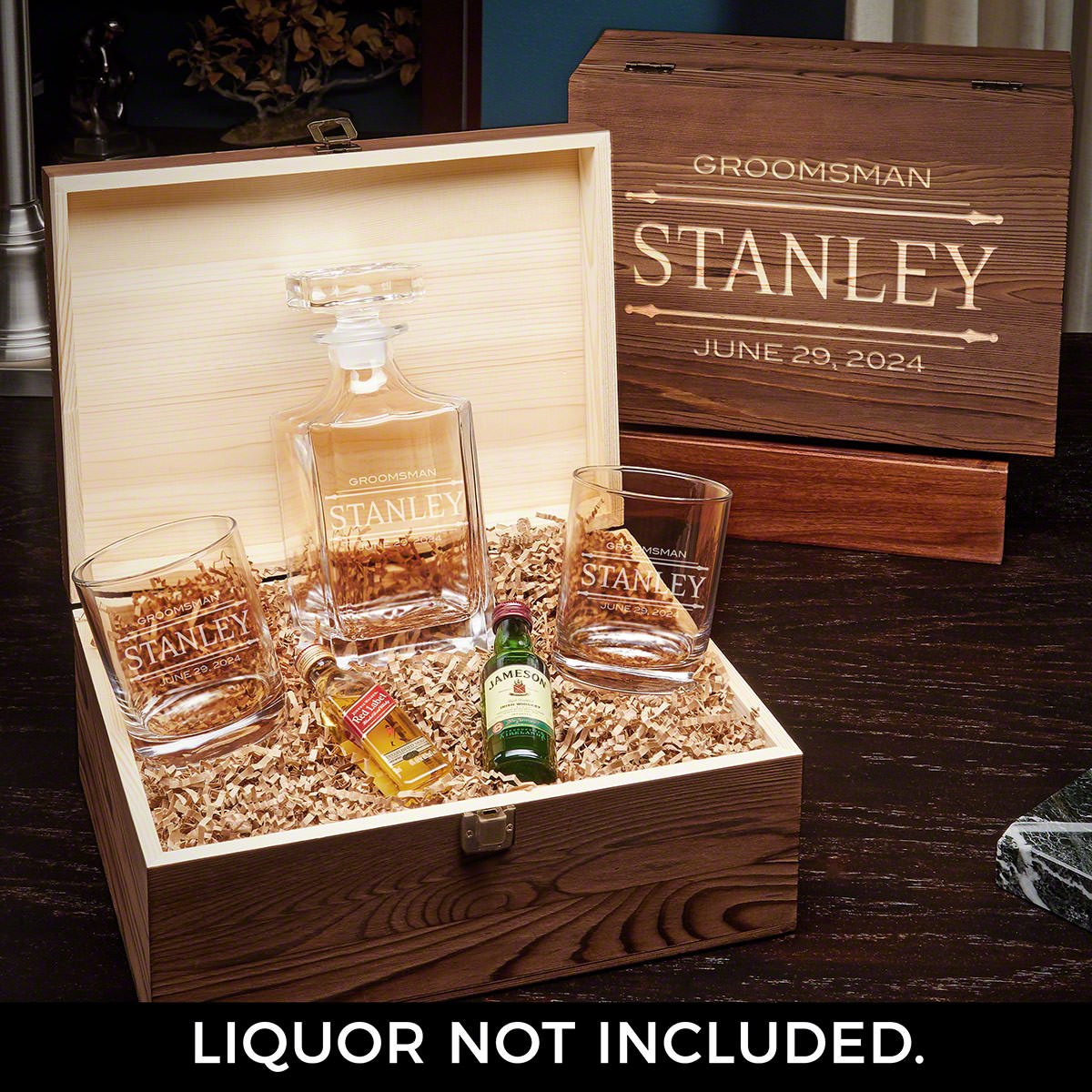 Personalized Whiskey Carson Decanter Set with Eastham Glasses - Gift for Groomsmen