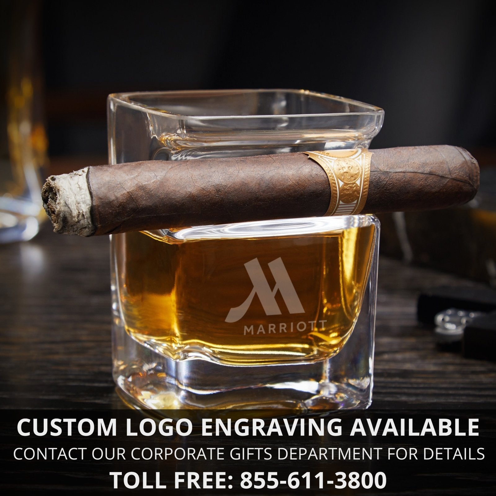 Personalized Whiskey Cigar Glass Holder