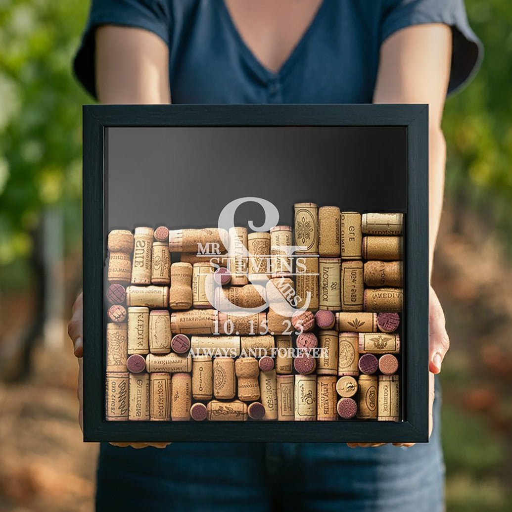 Personalized Wine Cork Shadow Box