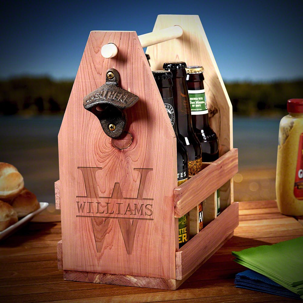 Personalized Wooden Beer Caddy