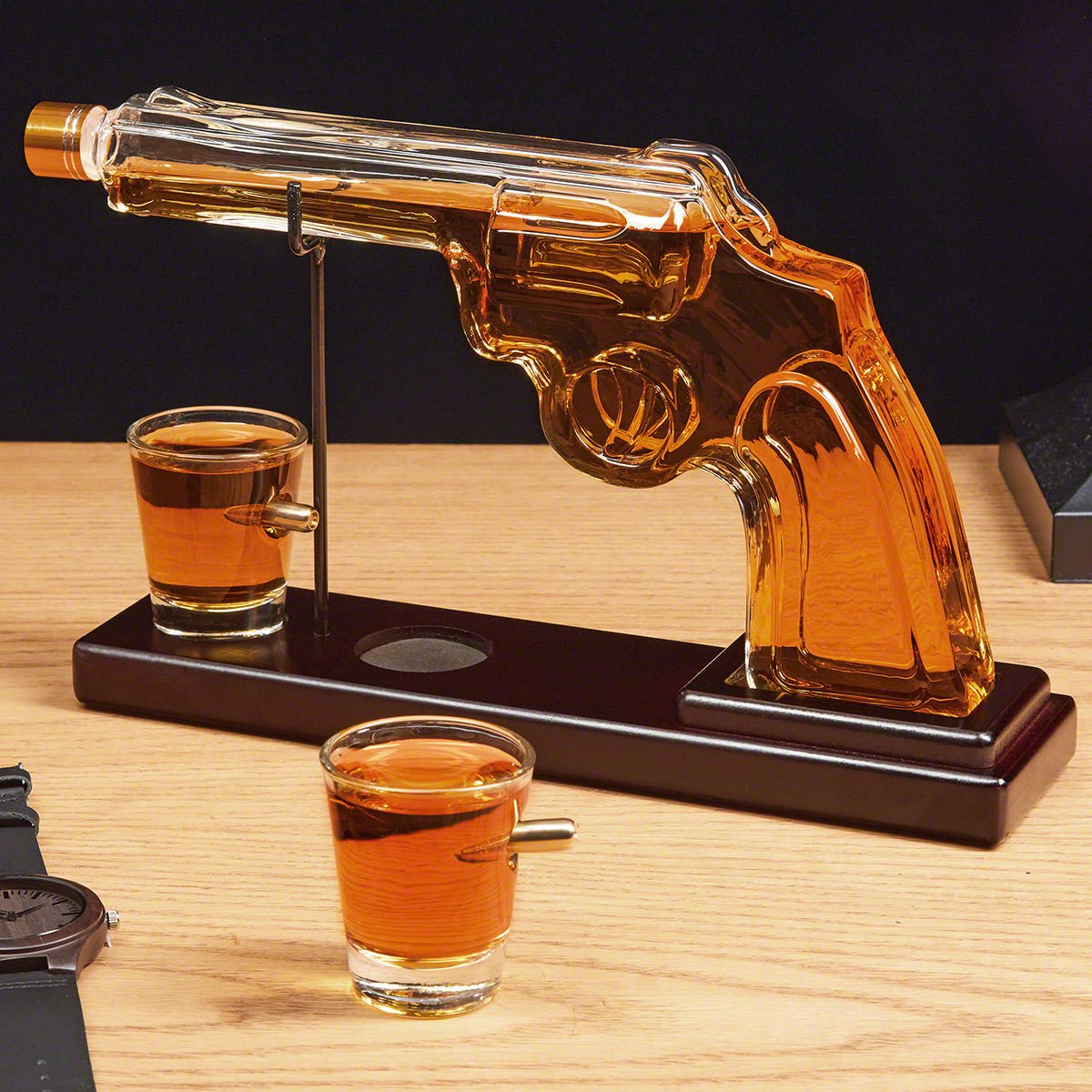 Pistol Liquor Decanter with Bullet Shot Glasses