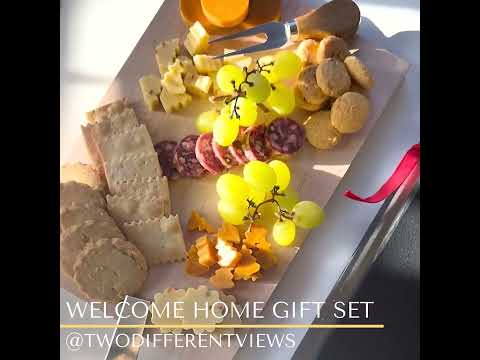 Welcome Home Charcuterie Gift Basket with Custom Charcuterie Board