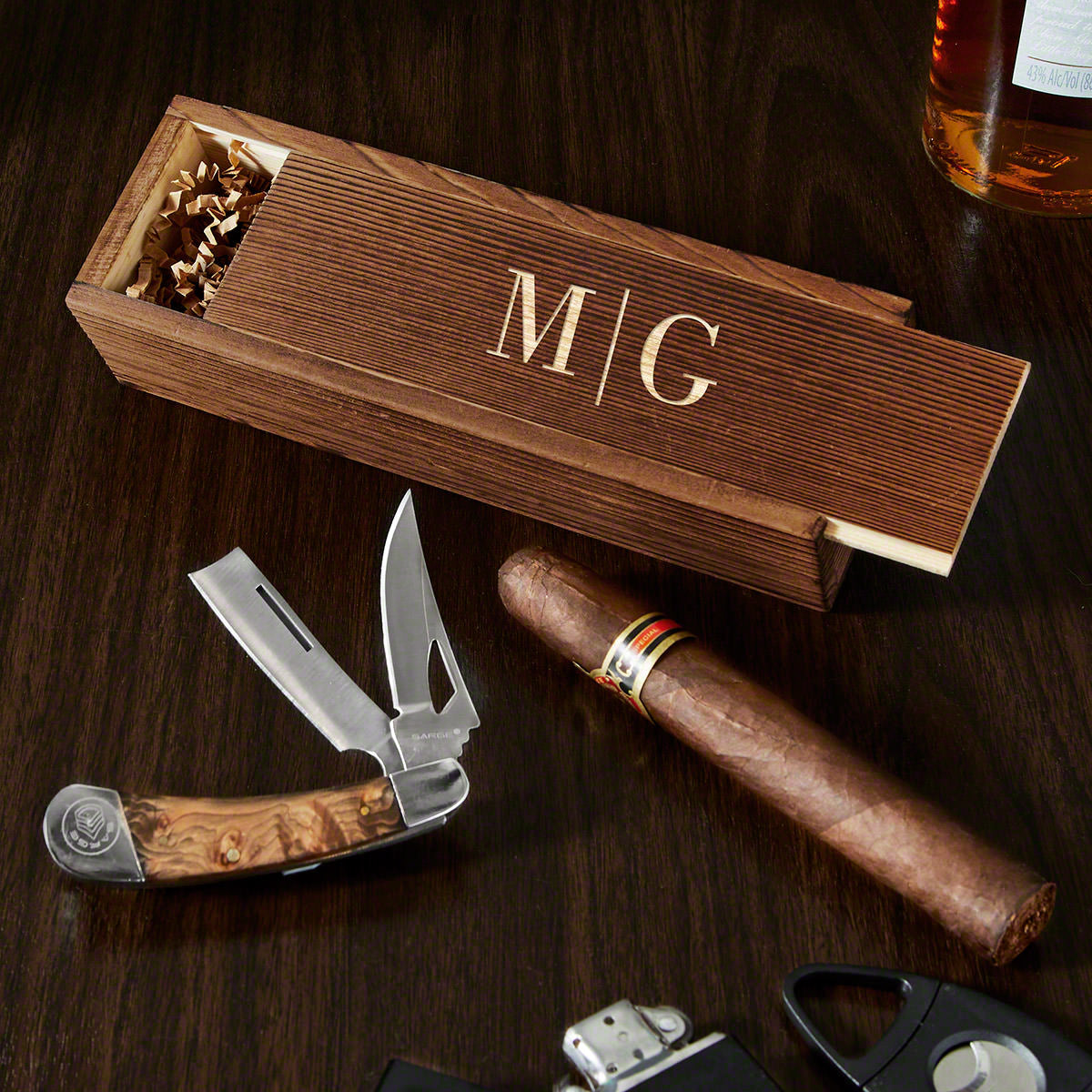 Dual Blade Knife Gift with Monogrammed Box