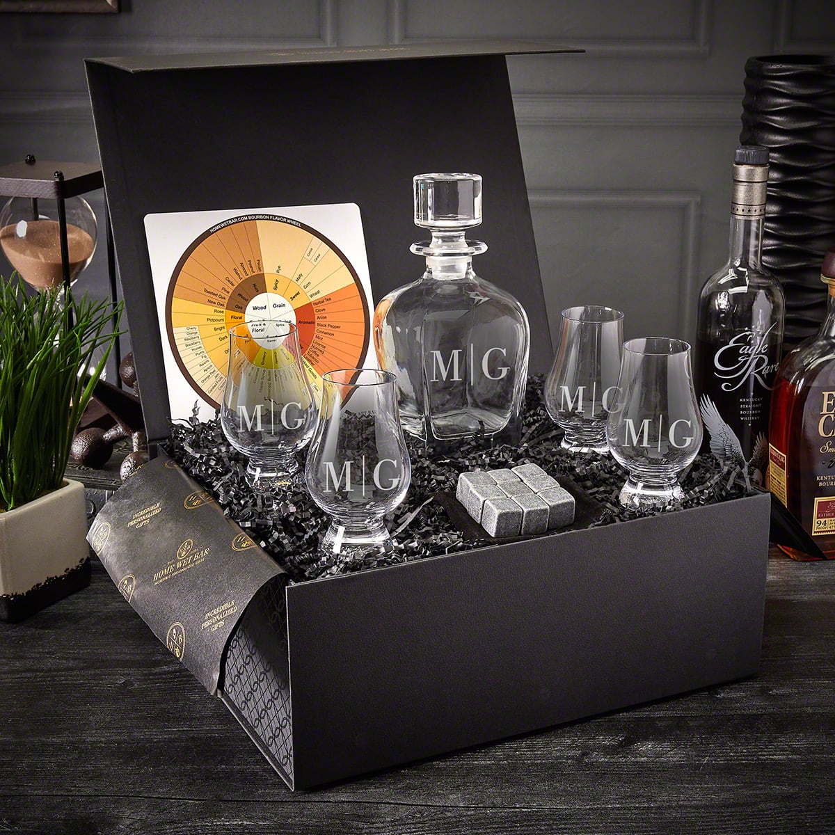 Monogrammed Glencairn Whiskey Glass Gift Set with Luxury Box - 8pc 