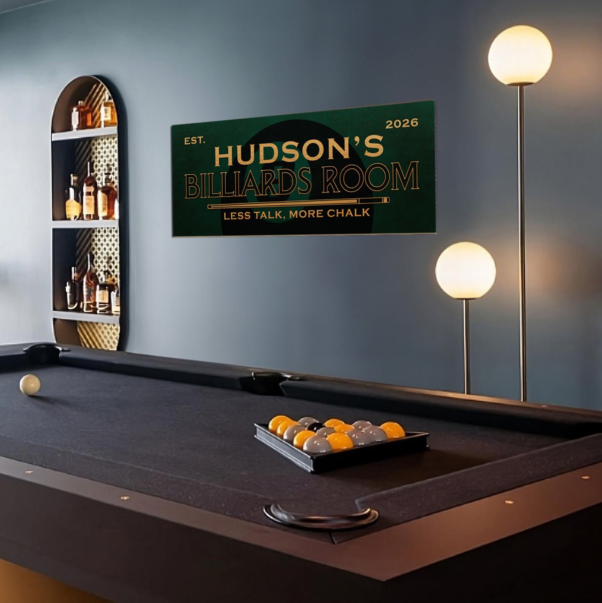 Rack'Em Custom Vintage Billiards Sign