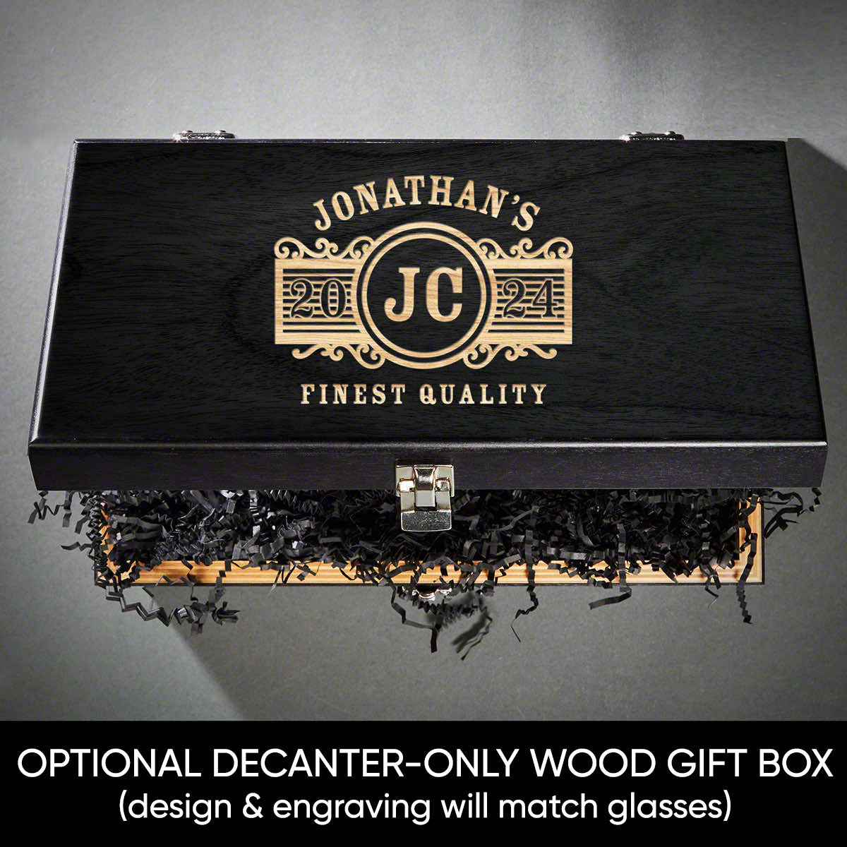 Wooden Keepsake Box Personalized  - Large Black