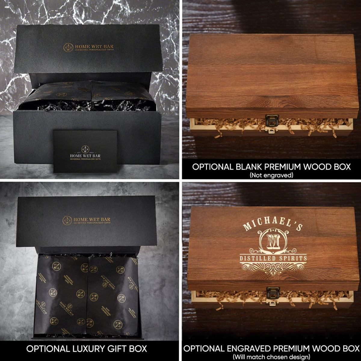 Personalized Cigar Gift Set with Cigar Glass and Cigar Case