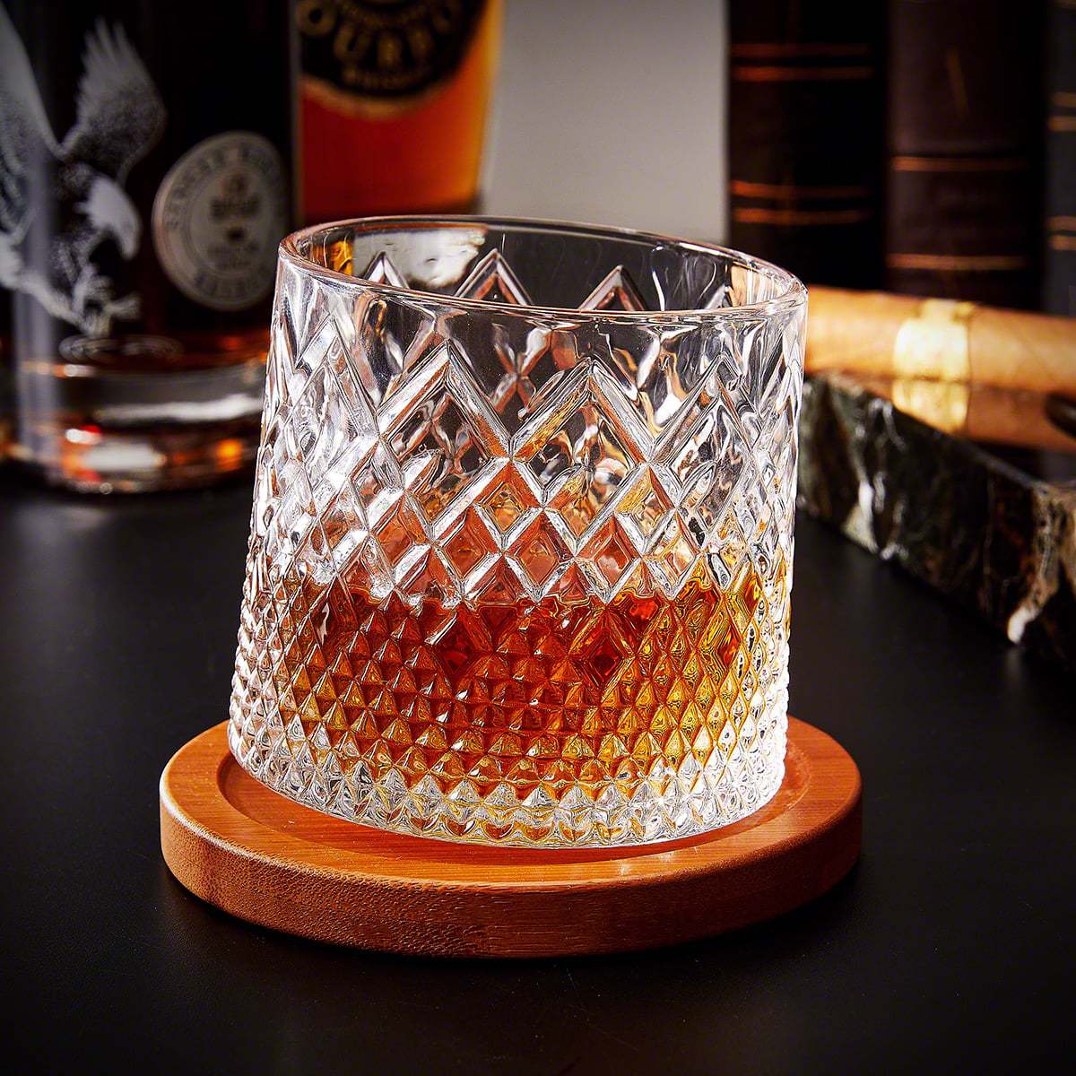 Remington Whiskey Spinning Glass