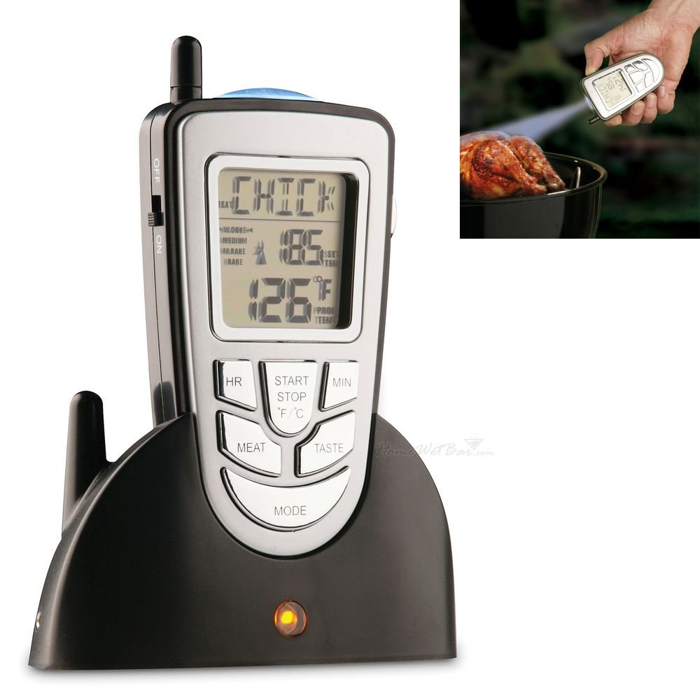 Remote Wireless Meat Thermometer with LED Flashlight