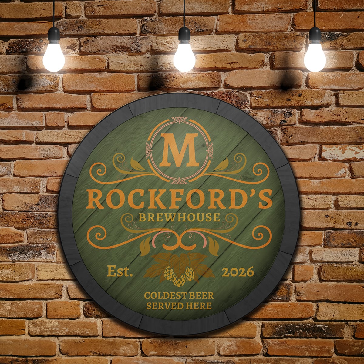 Renowned Brewhouse Custom Bar Sign for Home, 4 Colors