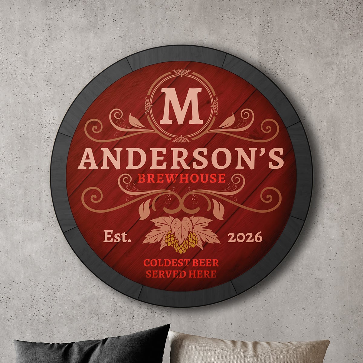 Renowned Brewhouse Custom Bar Sign for Home, 4 Colors