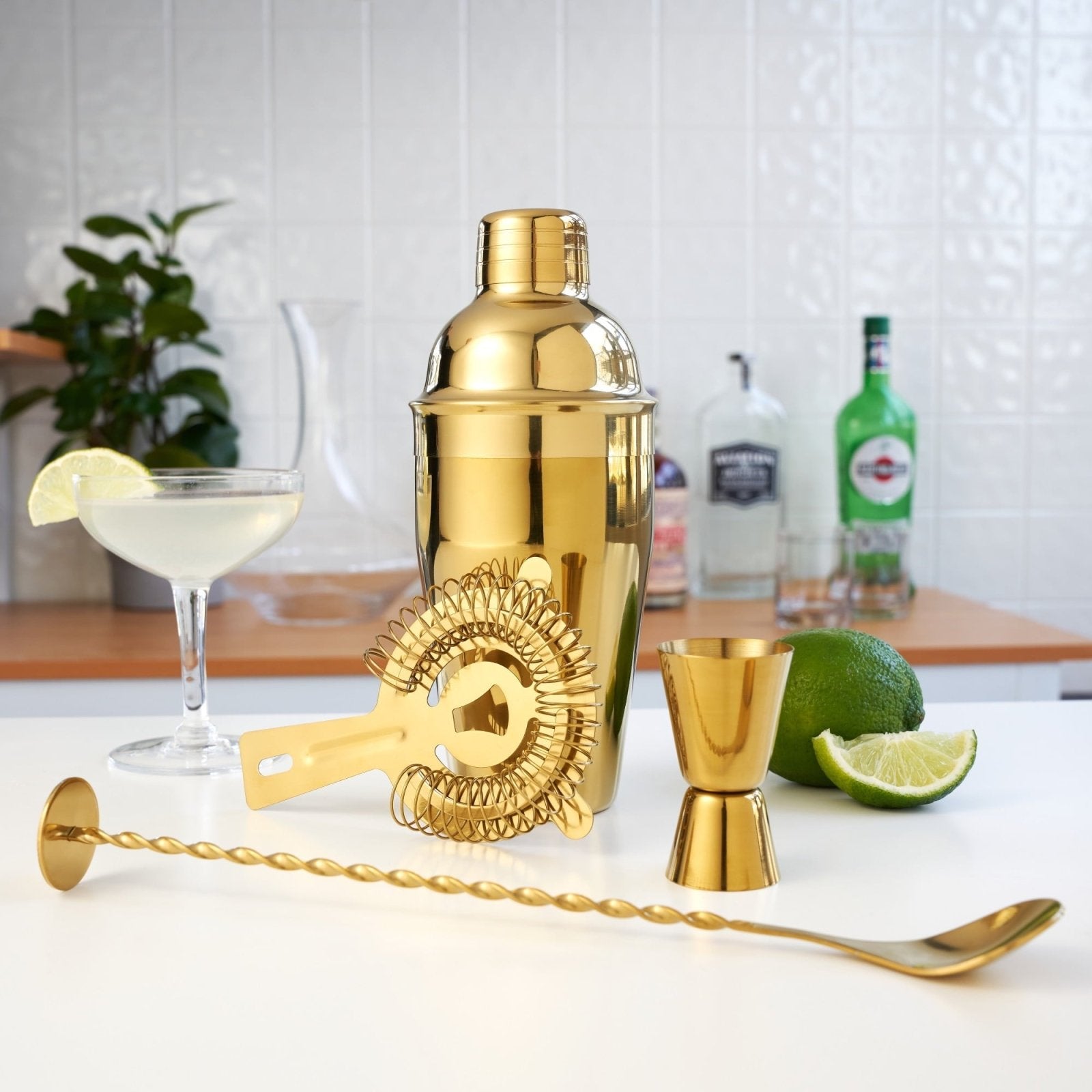 Ridgemont Gold Bar Tool Set and Cocktail Shaker