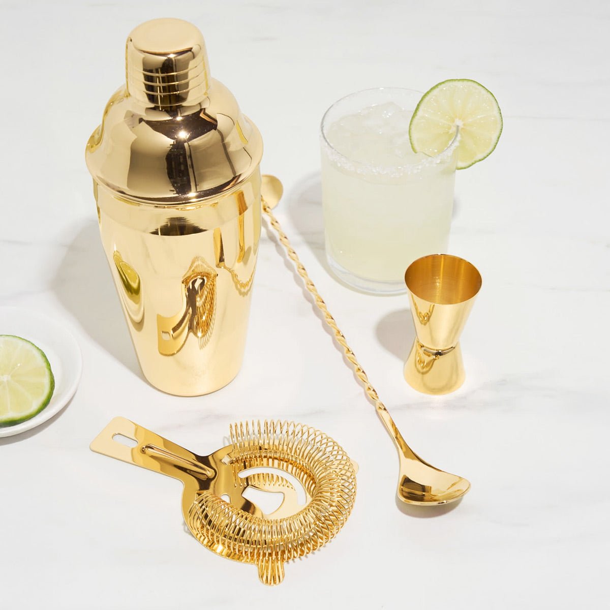 Ridgemont Gold Bar Tool Set and Cocktail Shaker