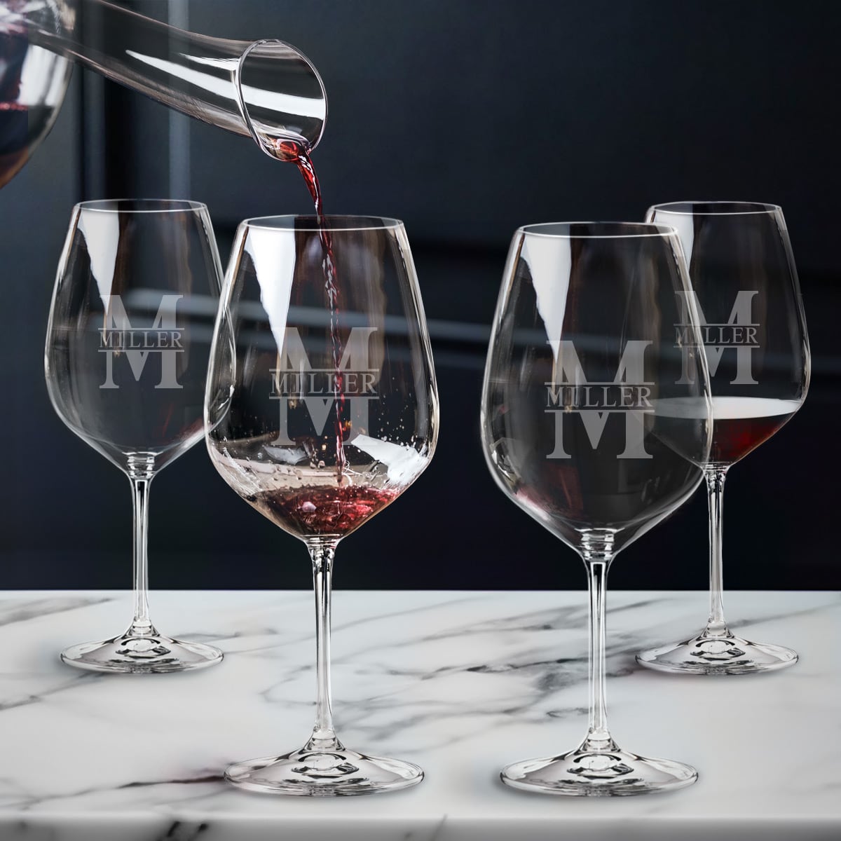 Riedel Wine Glasses, Engraved, Set of 4 - Cabernet/Red Wine Glasses