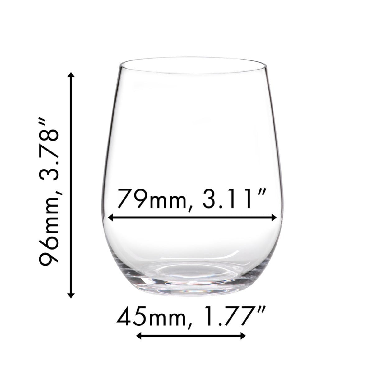 Riedel Stemless Wine Glasses, Chardonnay/White Wine - Set of 2