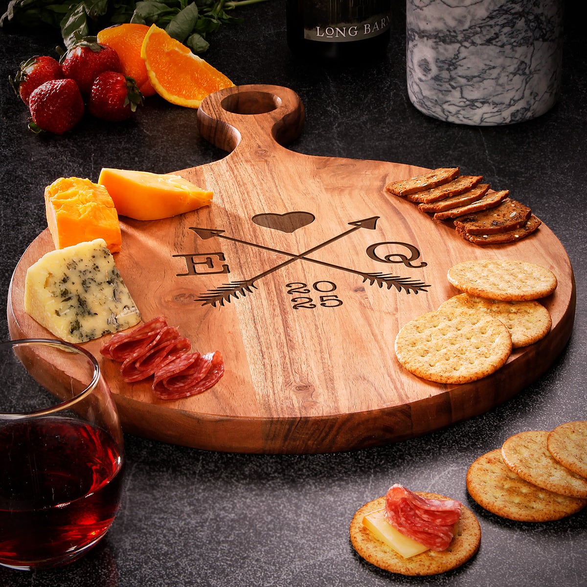 Dunmere Round Charcuterie Board, 19" x 13.5" - Large 