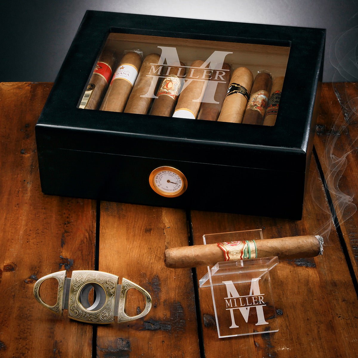 Santiago Cigar Humidor Set, Gifts for Cigar Lovers