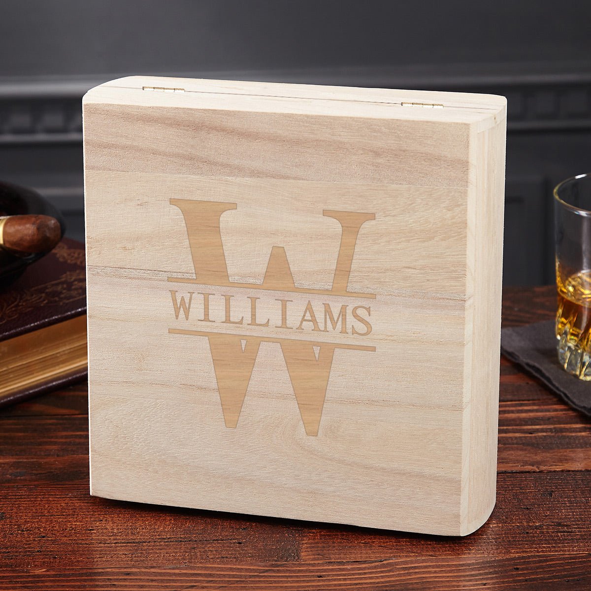 Santiago Wooden Personalized Cigar Box