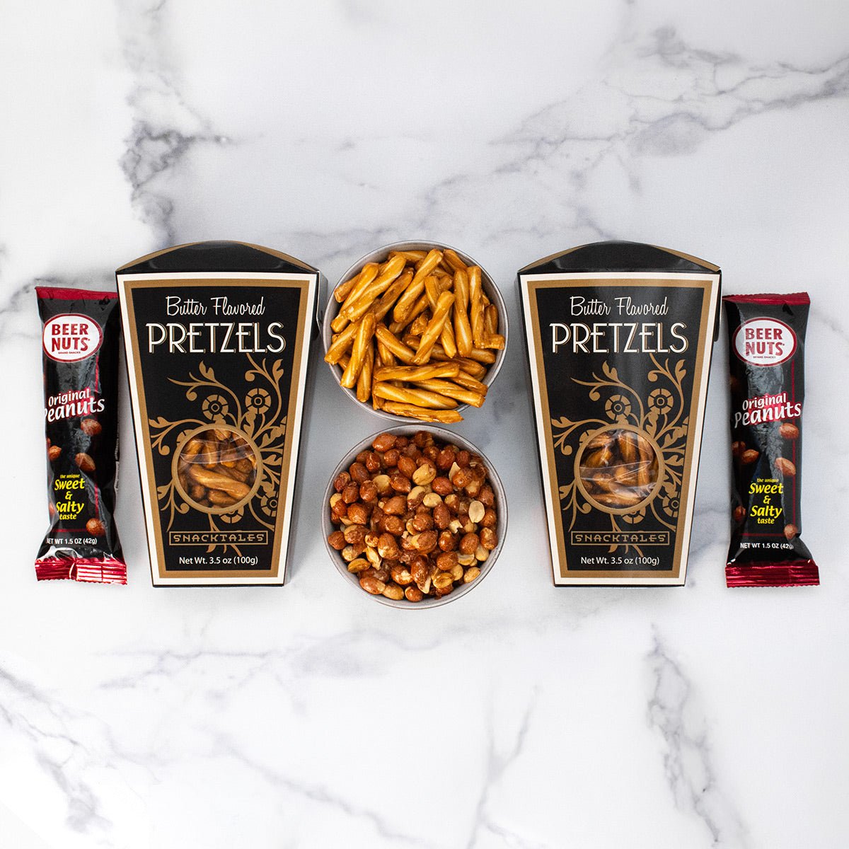 Savory Gourmet Buttered Pretzels & Bar Nuts - 4 PC - Add - On