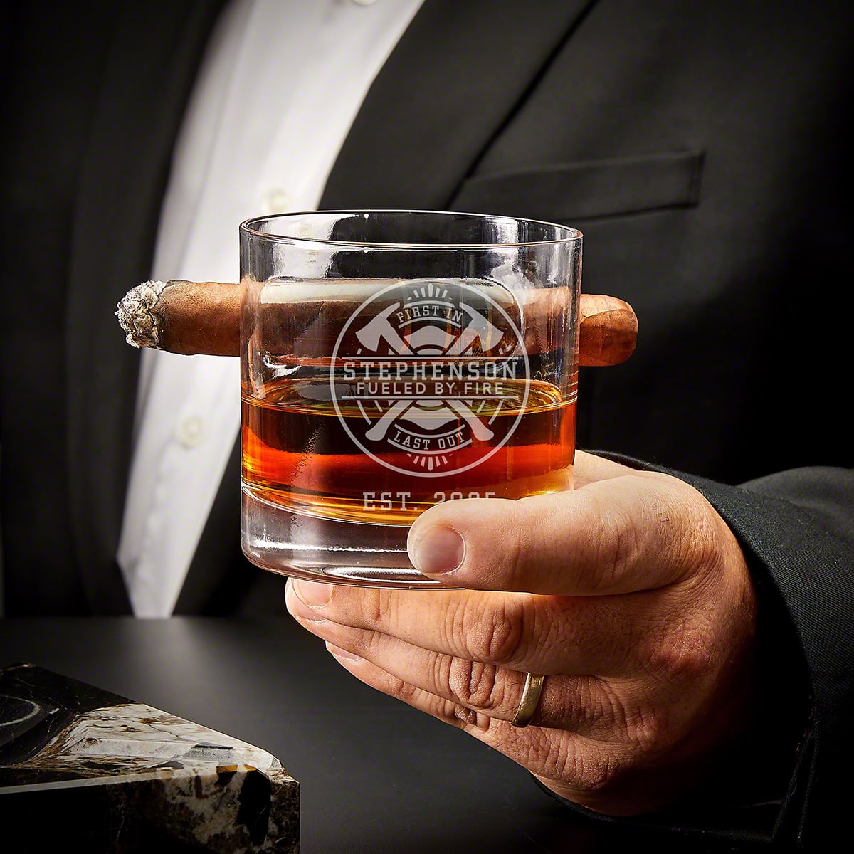Oxley Custom Firefighter Cigar Glass for Whiskey