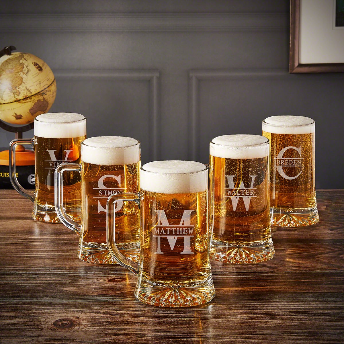 Custom Beer Mugs, Set of 5 - Groomsmen Gifts