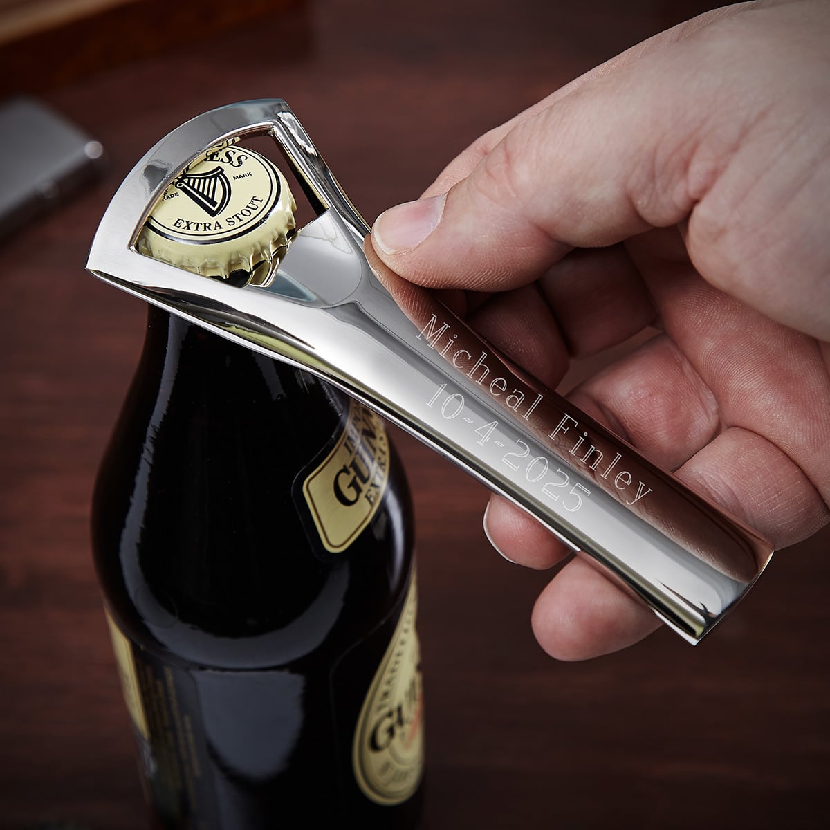 Nickel Plated Personalized Bottle Opener