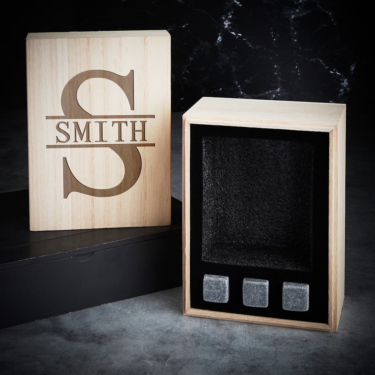 Mens Gift Set with Custom Whiskey Glass and Box