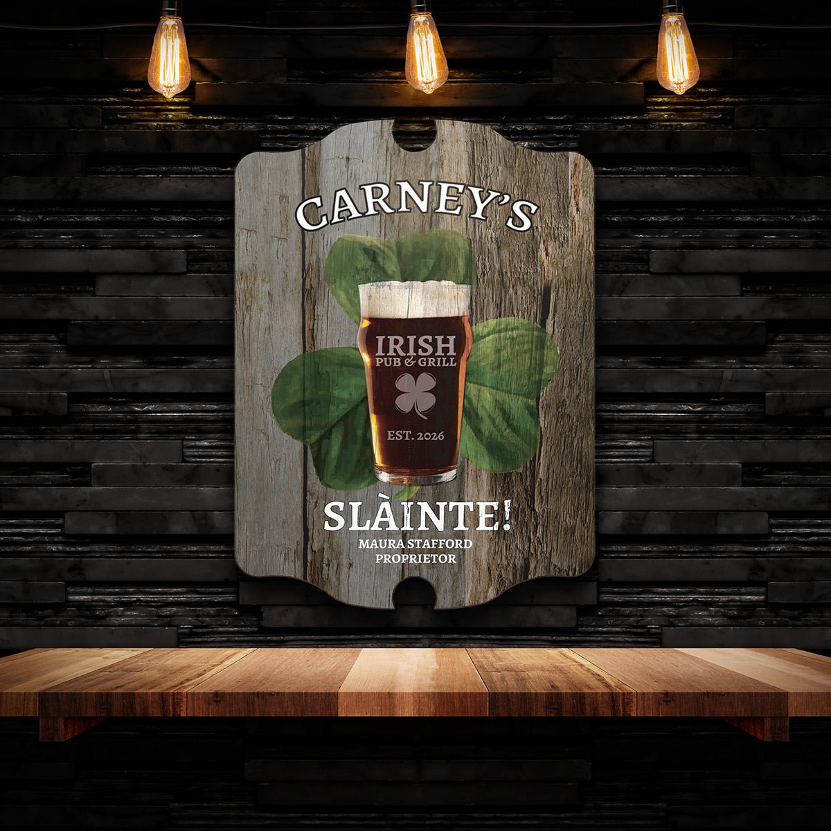 Slainte Toast Personalized Bar Sign