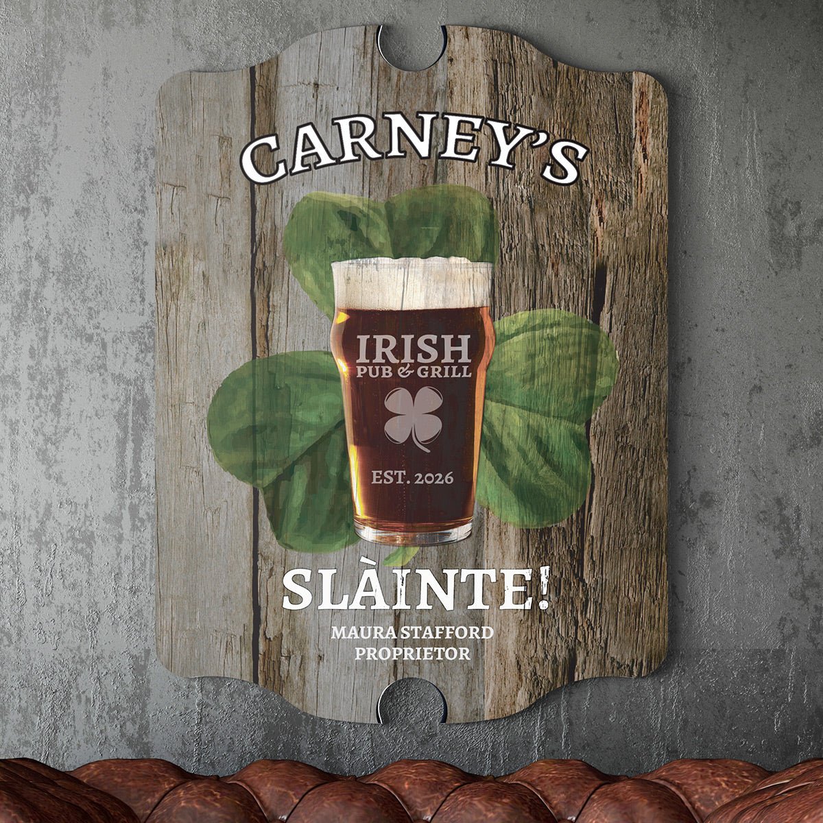 Slainte Toast Personalized Bar Sign