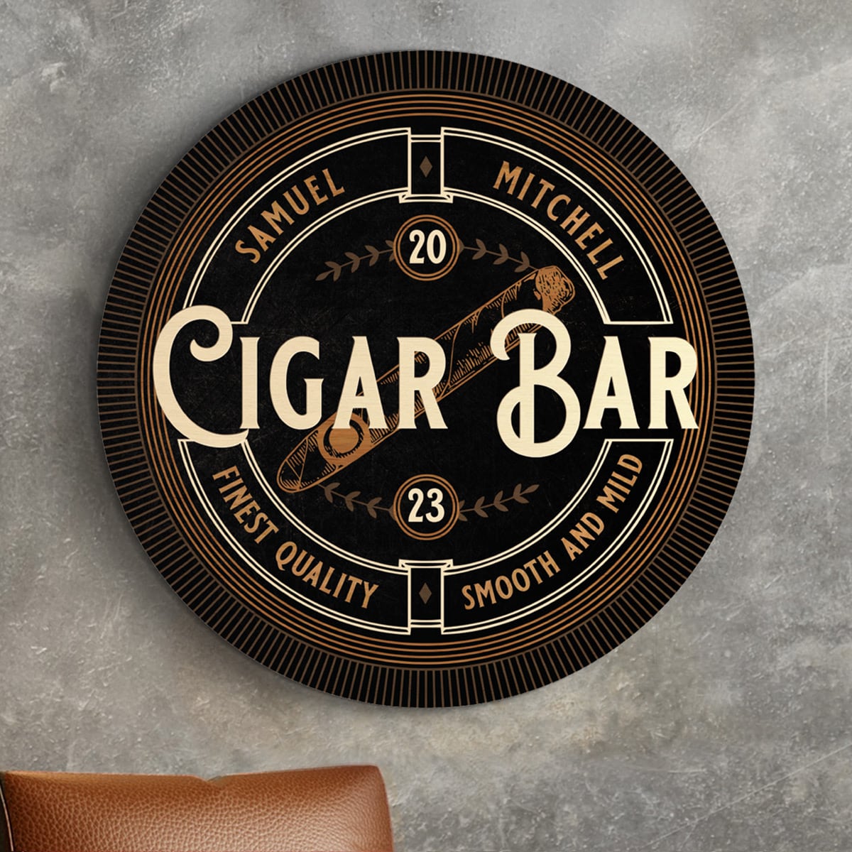 Smooth and Mild Custom Cigar Bar Sign