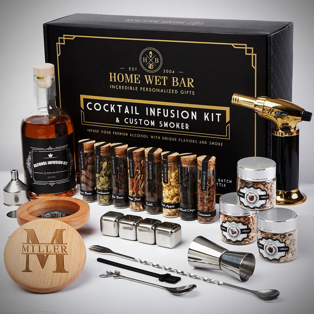 Speakeasy DIY Cocktail Infusion Kit and Whiskey Smoker 24pc - Gifts fo