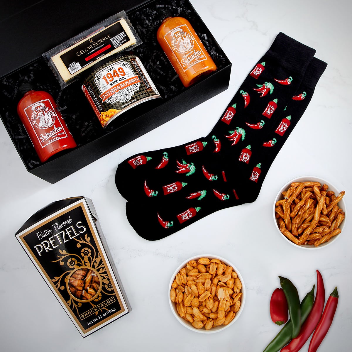Caliente! Spicy Snacks Hot Sauce Gift Basket