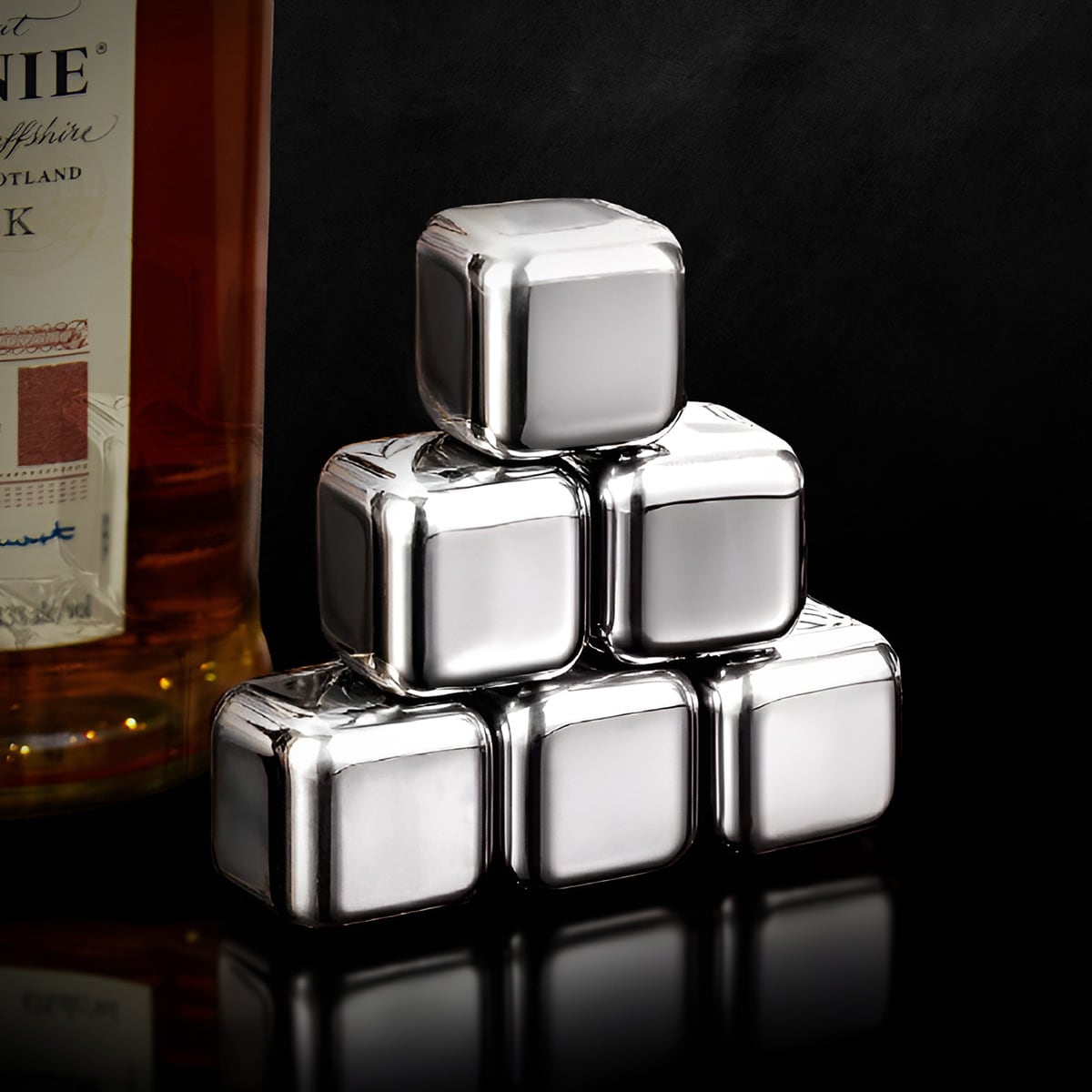 Stainless Steel Whiskey Stones, Set of 6