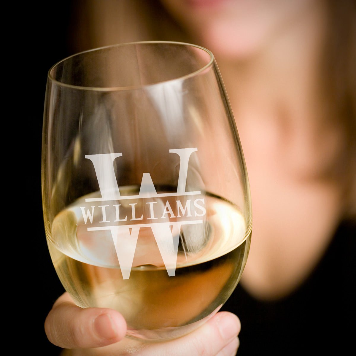 Stemless Custom Engraved Wine Glass