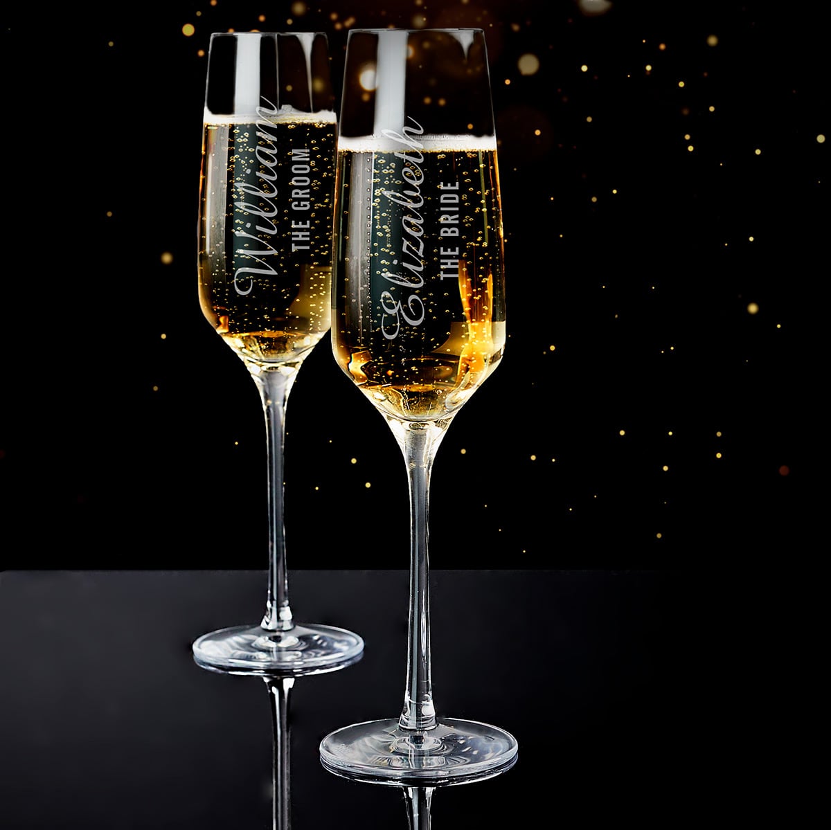 Stolzle Personalized Champagne Flutes - Wedding Champagne Flutes